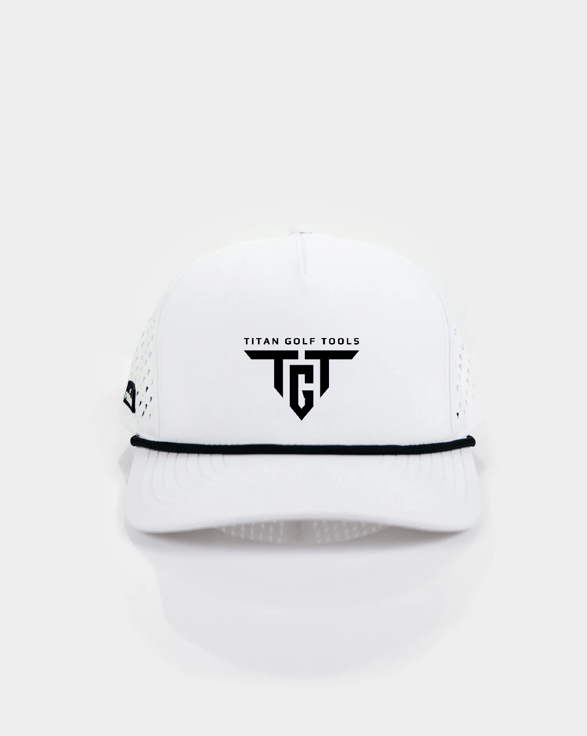 Primo golf rope hat with TGT logo in white by Titan Golf Tools