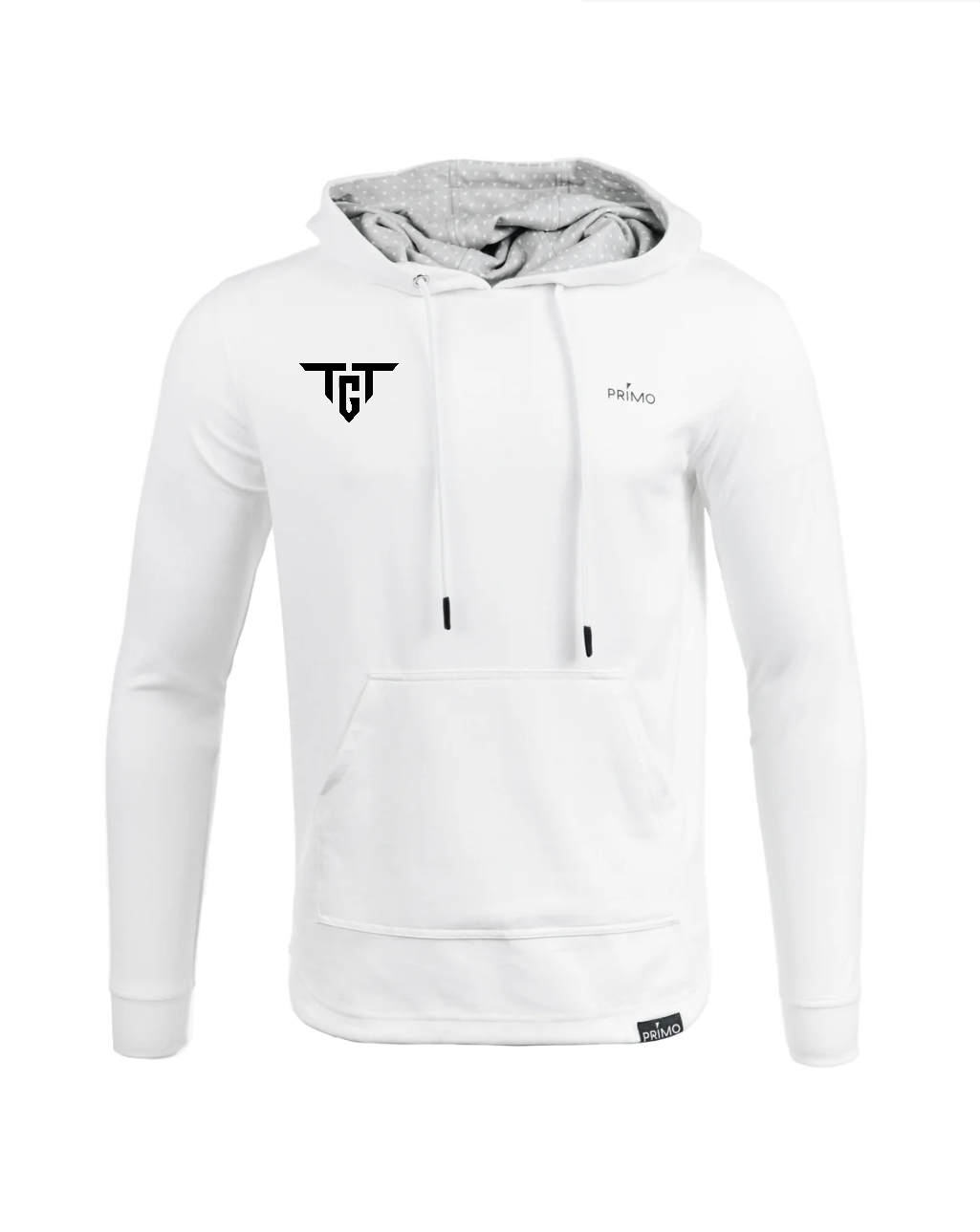 Primo men's golf hoodie in white with TGT logo by Titan Golf
Tools