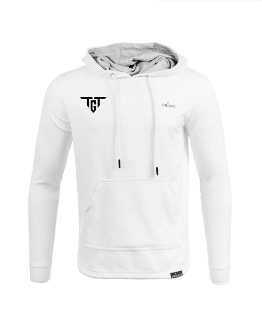 Primo men's golf hoodie in white with TGT logo by Titan Golf
Tools