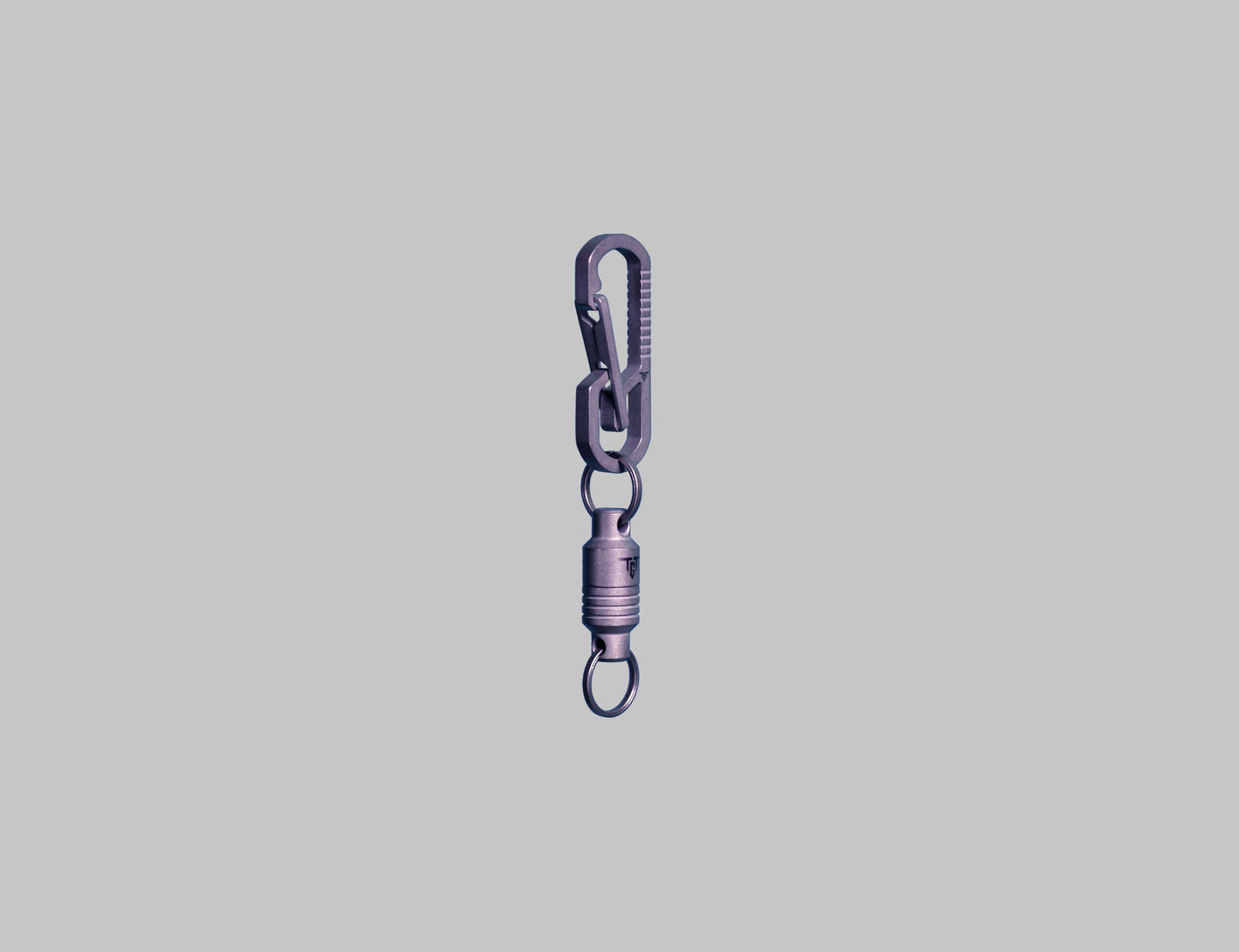 Ti LINK titanium carabiner magnetic quick-disconnect angled
view