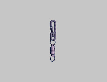 Ti LINK titanium carabiner magnetic quick-disconnect angled
view