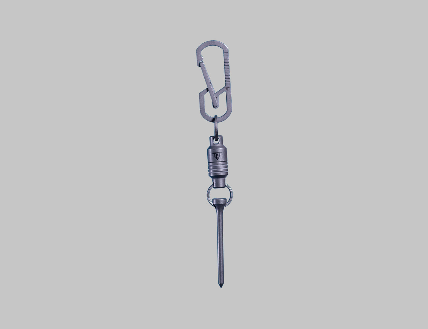 Ti LINK titanium carabiner attached to Ti TEE multi-tool