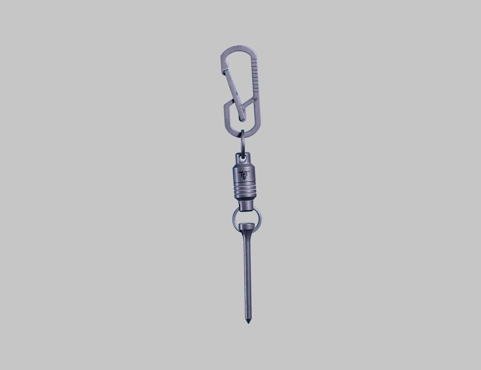 Ti LINK titanium carabiner attached to Ti TEE multi-tool